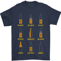 Optimism Pessimism Beer Alcohol Funny Mens T-Shirt Cotton Gildan Navy Blue