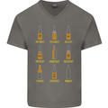 Optimism Pessimism Beer Alcohol Funny Mens V-Neck Cotton T-Shirt Charcoal