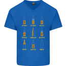 Optimism Pessimism Beer Alcohol Funny Mens V-Neck Cotton T-Shirt Royal Blue