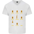 Optimism Pessimism Beer Alcohol Funny Mens V-Neck Cotton T-Shirt White