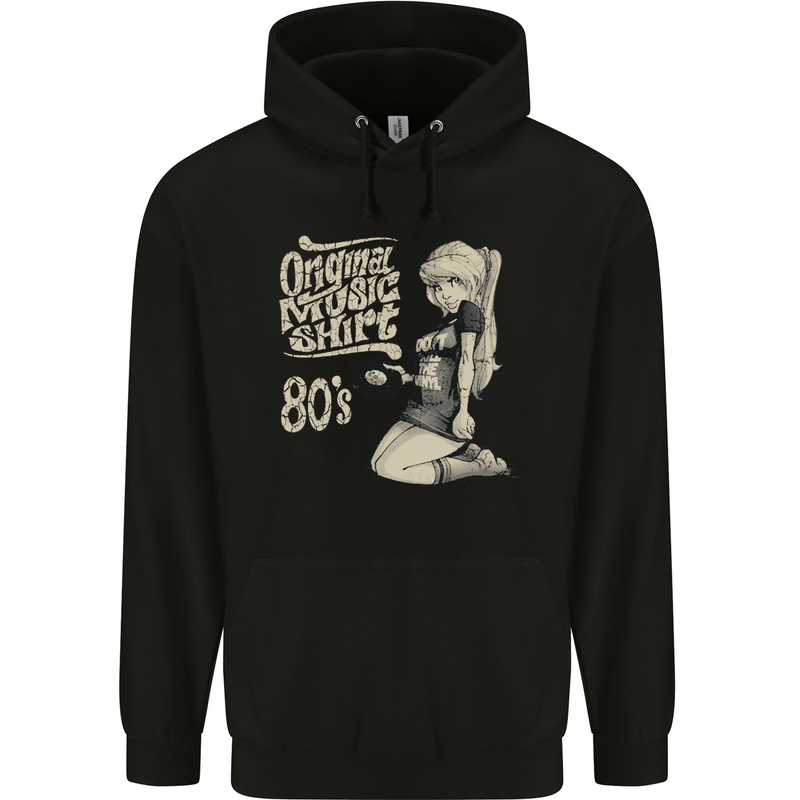 Original Music Shirt DJ Vinyl Turntable Childrens Kids Hoodie Black