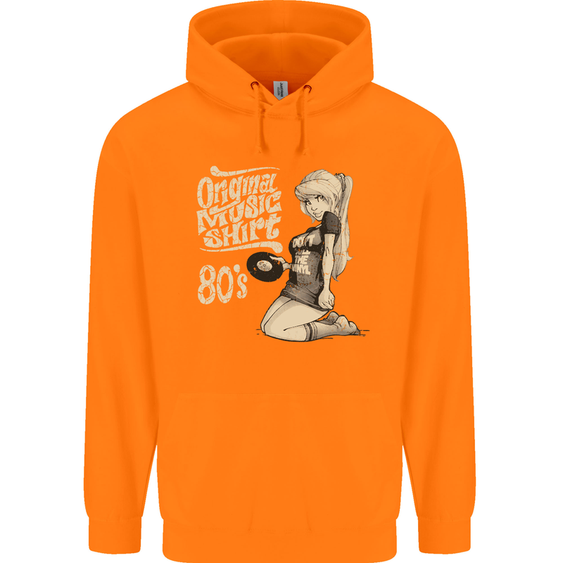 Original Music Shirt DJ Vinyl Turntable Childrens Kids Hoodie Orange