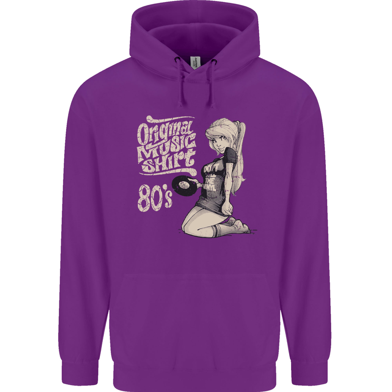 Original Music Shirt DJ Vinyl Turntable Childrens Kids Hoodie Purple