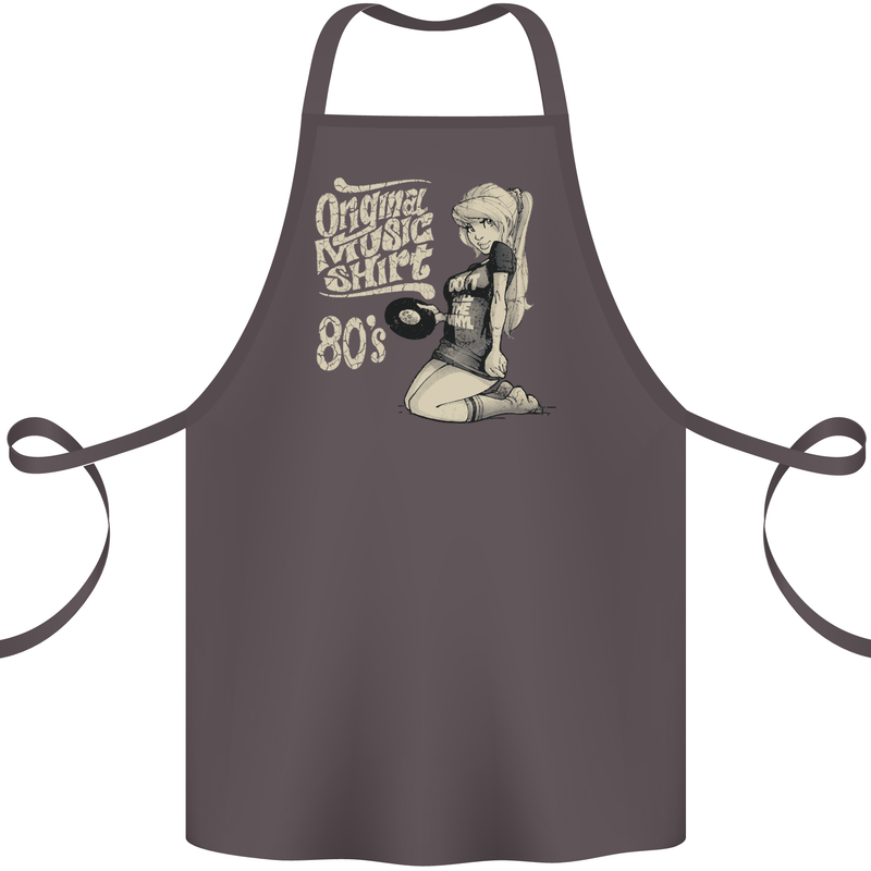 Original Music Shirt DJ Vinyl Turntable Cotton Apron 100% Organic Dark Grey