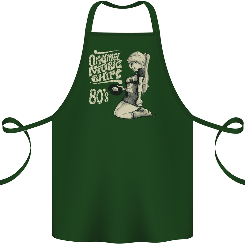 Original Music Shirt DJ Vinyl Turntable Cotton Apron 100% Organic Forest Green