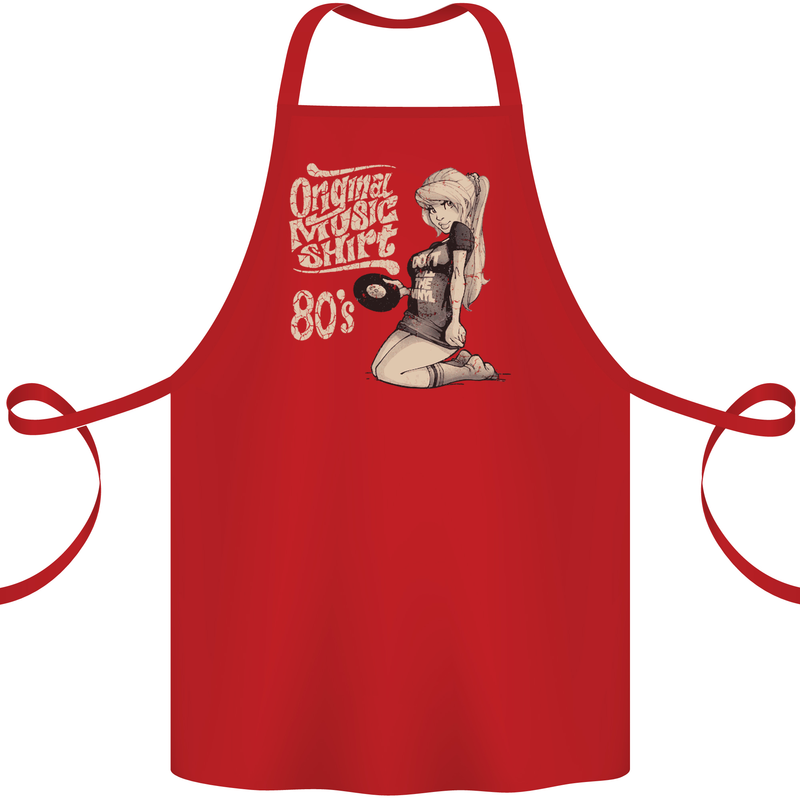 Original Music Shirt DJ Vinyl Turntable Cotton Apron 100% Organic Red