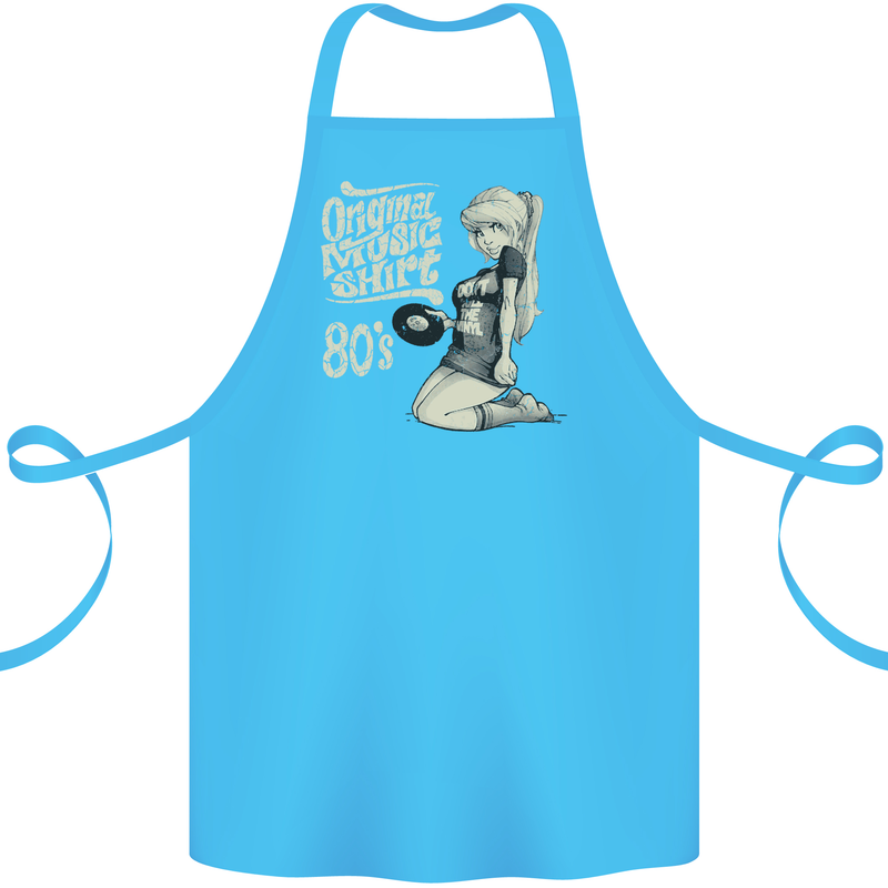Original Music Shirt DJ Vinyl Turntable Cotton Apron 100% Organic Turquoise