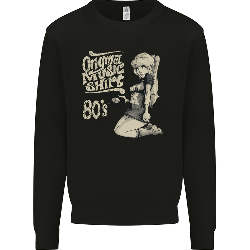 Original Music Shirt DJ Vinyl Turntable Kids Sweatshirt Jumper Black