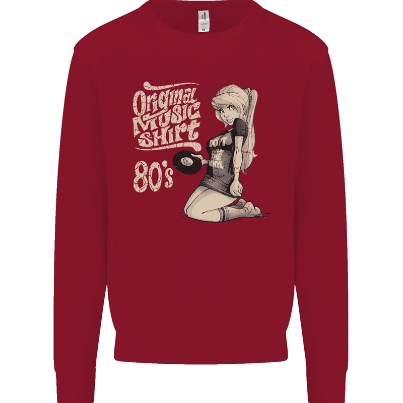 Original Music Shirt DJ Vinyl Turntable Kids Sweatshirt Jumper Red