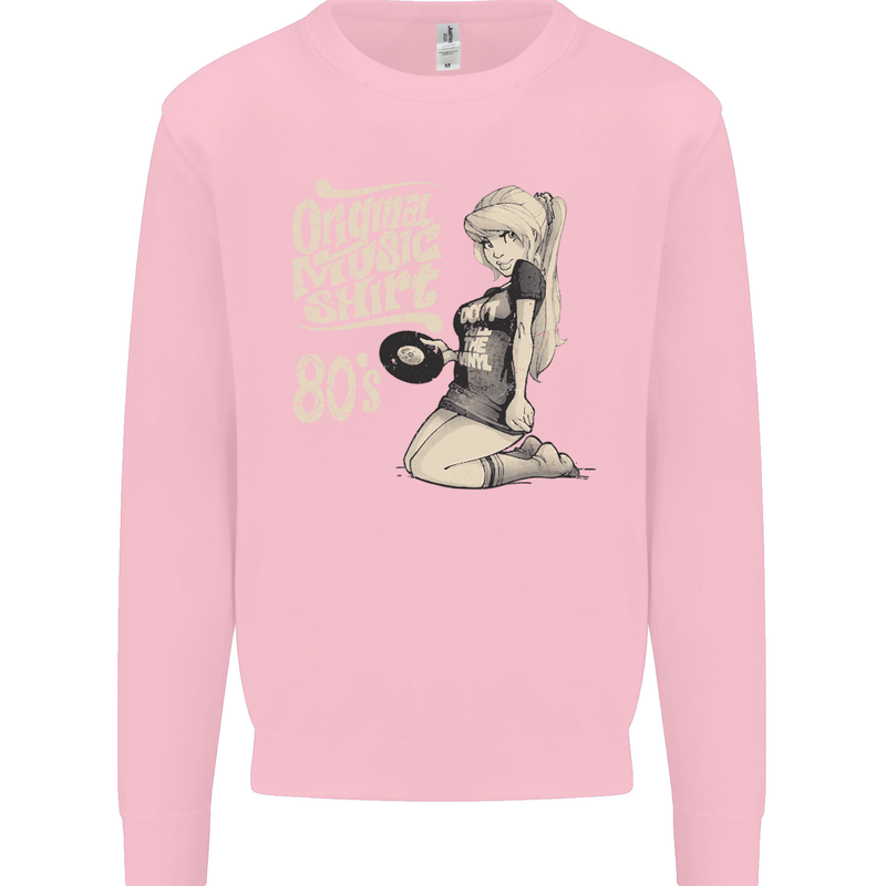Original Music Shirt DJ Vinyl Turntable Mens Sweatshirt Jumper Light Pink