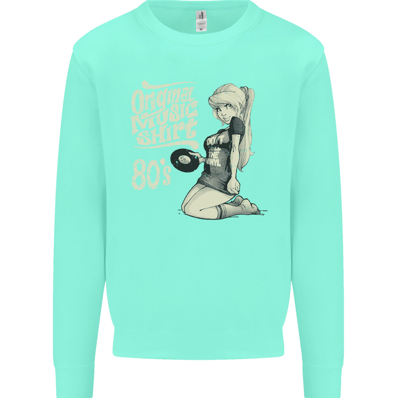 Original Music Shirt DJ Vinyl Turntable Mens Sweatshirt Jumper Peppermint