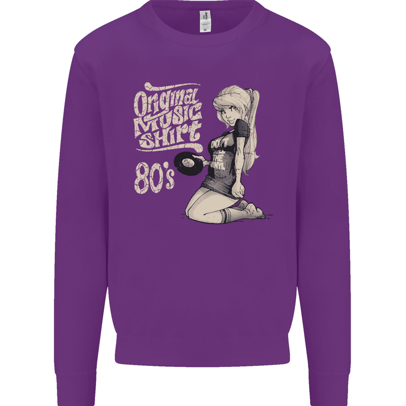 Original Music Shirt DJ Vinyl Turntable Mens Sweatshirt Jumper Purple