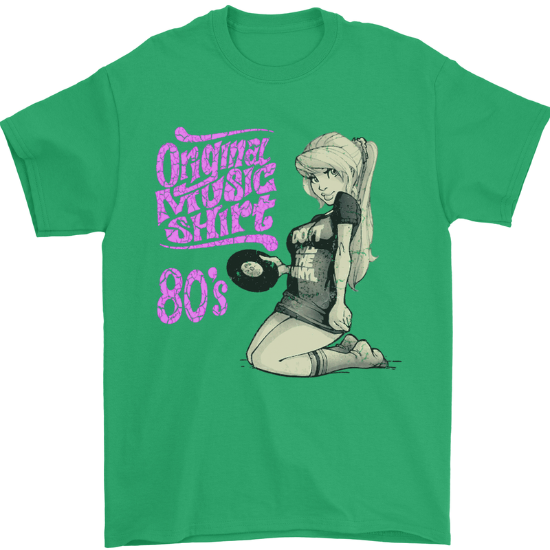 Original Music Shirt DJ Vinyl Turntable Mens T-Shirt Cotton Gildan Irish Green