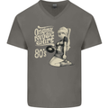 Original Music Shirt DJ Vinyl Turntable Mens V-Neck Cotton T-Shirt Charcoal