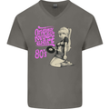 Original Music Shirt DJ Vinyl Turntable Mens V-Neck Cotton T-Shirt Charcoal