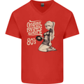 Original Music Shirt DJ Vinyl Turntable Mens V-Neck Cotton T-Shirt Red