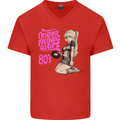 Original Music Shirt DJ Vinyl Turntable Mens V-Neck Cotton T-Shirt Red