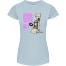 Original Music Shirt DJ Vinyl Turntable Womens Petite Cut T-Shirt Light Blue