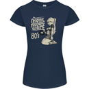 Original Music Shirt DJ Vinyl Turntable Womens Petite Cut T-Shirt Navy Blue