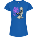 Original Music Shirt DJ Vinyl Turntable Womens Petite Cut T-Shirt Royal Blue