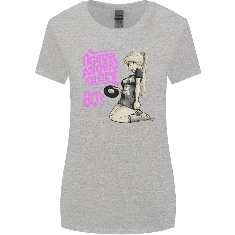 Original Music Shirt DJ Vinyl Turntable Womens Wider Cut T-Shirt Sports Grey