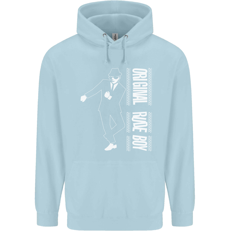 Original Rude Boy 2Tone 2 Tone SKA Childrens Kids Hoodie Light Blue