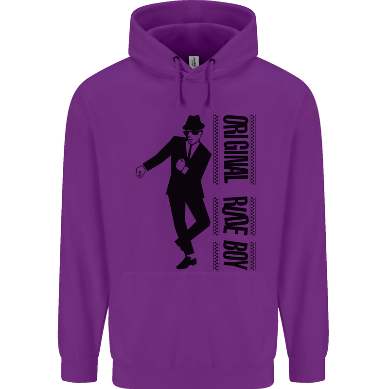 Original Rude Boy 2Tone 2 Tone SKA Childrens Kids Hoodie Purple