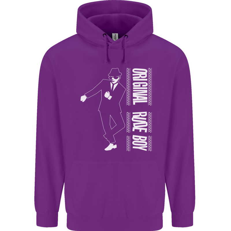 Original Rude Boy 2Tone 2 Tone SKA Childrens Kids Hoodie Purple