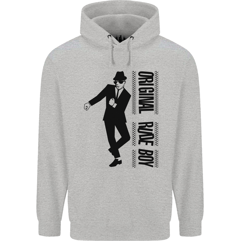 Original Rude Boy 2Tone 2 Tone SKA Childrens Kids Hoodie Sports Grey