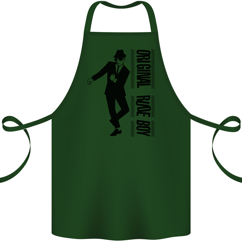 Original Rude Boy 2Tone 2 Tone SKA Cotton Apron 100% Organic Forest Green