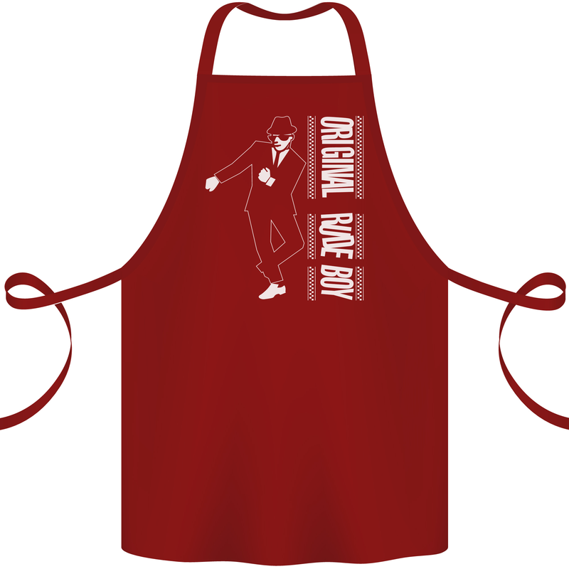 Original Rude Boy 2Tone 2 Tone SKA Cotton Apron 100% Organic Maroon