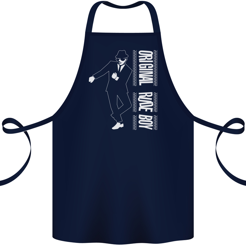 Original Rude Boy 2Tone 2 Tone SKA Cotton Apron 100% Organic Navy Blue