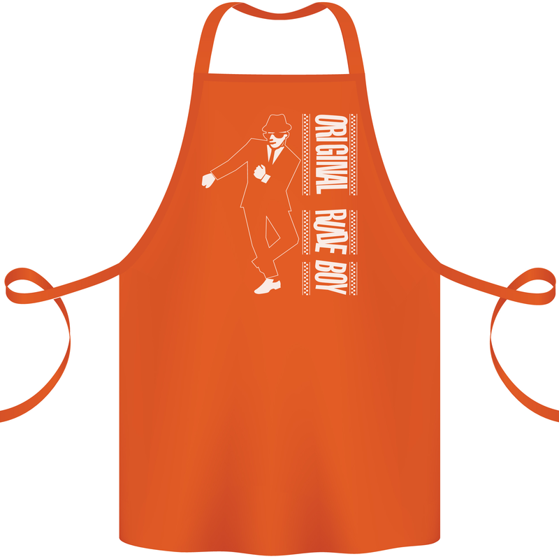 Original Rude Boy 2Tone 2 Tone SKA Cotton Apron 100% Organic Orange