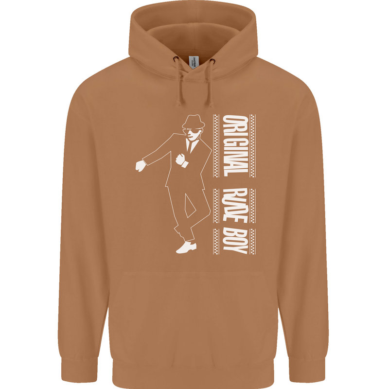 Original Rude Boy 2Tone 2 Tone SKA Mens 80% Cotton Hoodie Caramel Latte