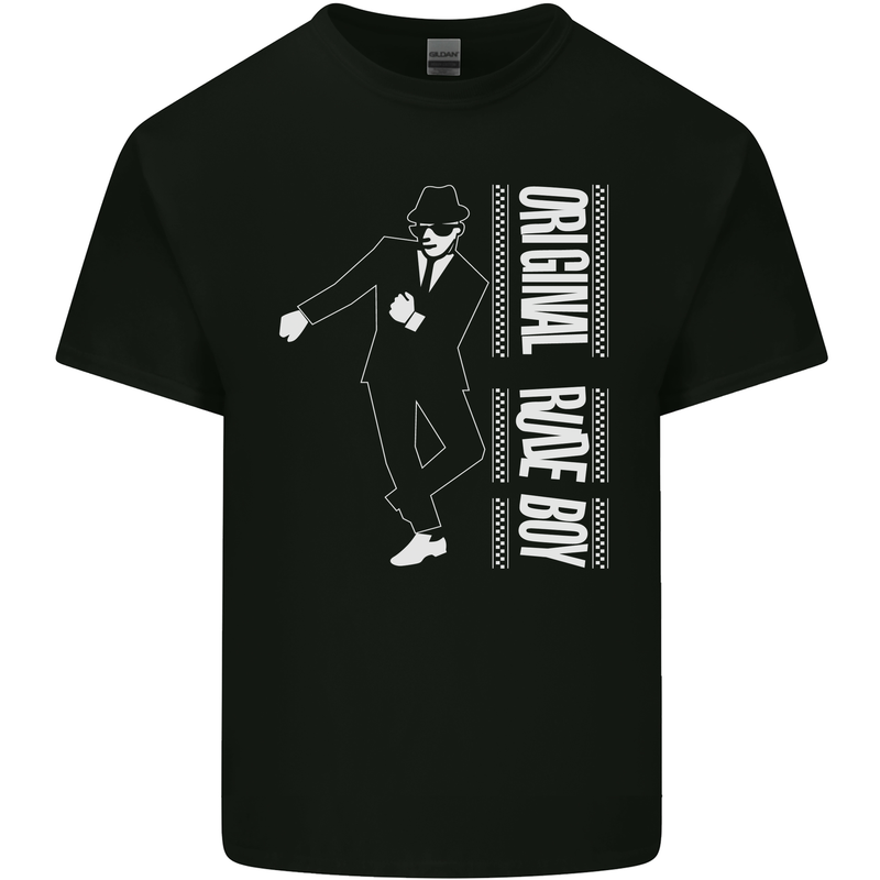 Original Rude Boy 2Tone 2 Tone SKA Mens Cotton T-Shirt Tee Top Black