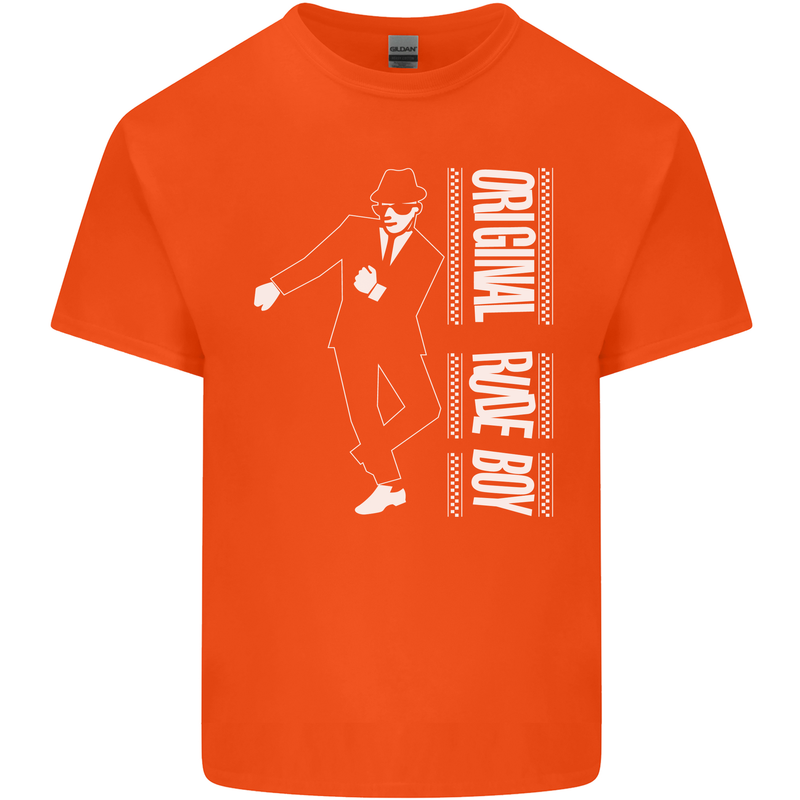 Original Rude Boy 2Tone 2 Tone SKA Mens Cotton T-Shirt Tee Top Orange