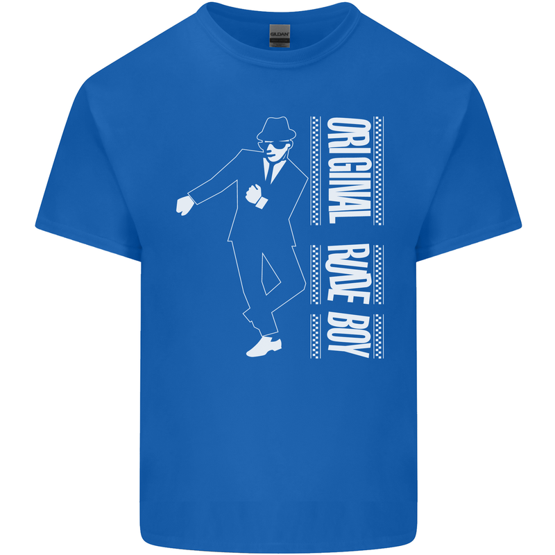 Original Rude Boy 2Tone 2 Tone SKA Mens Cotton T-Shirt Tee Top Royal Blue