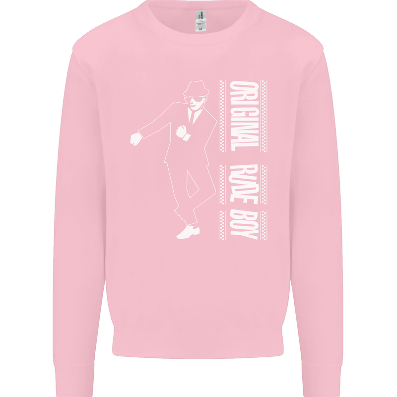 Original Rude Boy 2Tone 2 Tone SKA Mens Sweatshirt Jumper Light Pink