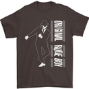 Original Rude Boy 2Tone 2 Tone SKA Mens T-Shirt Cotton Gildan Dark Chocolate