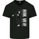 Original Rude Boy 2Tone 2 Tone SKA Mens V-Neck Cotton T-Shirt Black