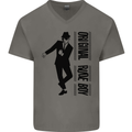 Original Rude Boy 2Tone 2 Tone SKA Mens V-Neck Cotton T-Shirt Charcoal