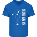 Original Rude Boy 2Tone 2 Tone SKA Mens V-Neck Cotton T-Shirt Royal Blue