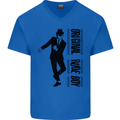 Original Rude Boy 2Tone 2 Tone SKA Mens V-Neck Cotton T-Shirt Royal Blue
