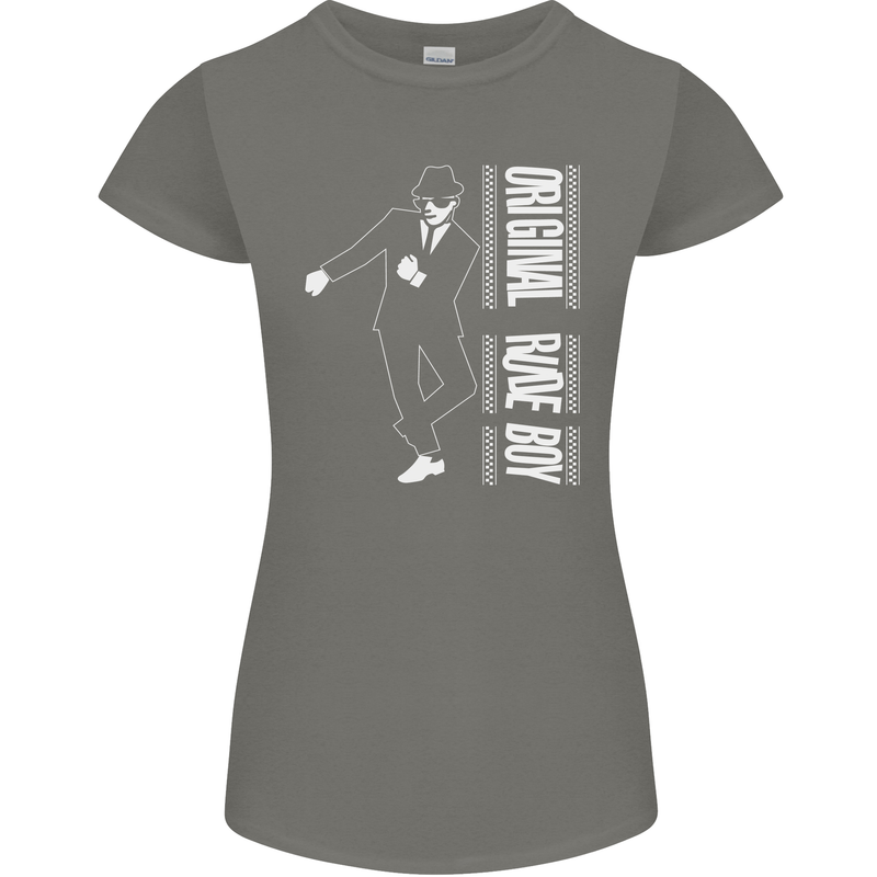 Original Rude Boy 2Tone 2 Tone SKA Womens Petite Cut T-Shirt Charcoal