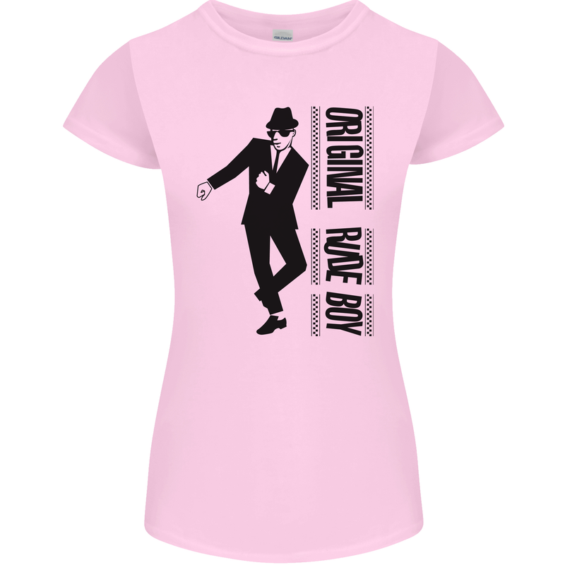 Original Rude Boy 2Tone 2 Tone SKA Womens Petite Cut T-Shirt Light Pink