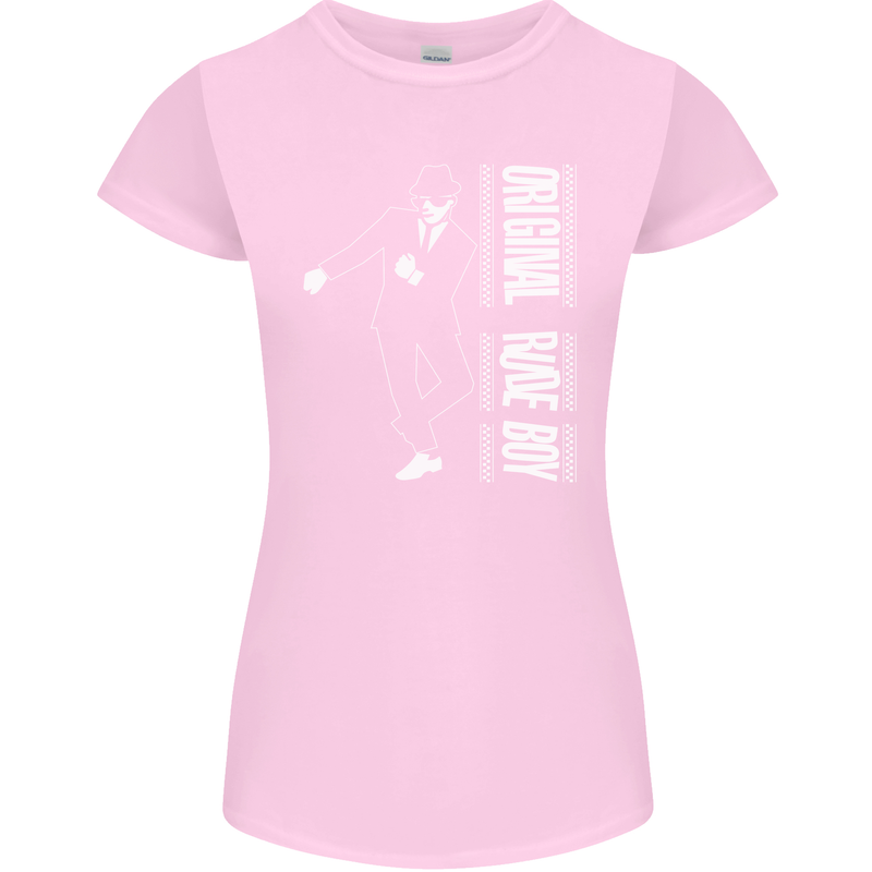 Original Rude Boy 2Tone 2 Tone SKA Womens Petite Cut T-Shirt Light Pink