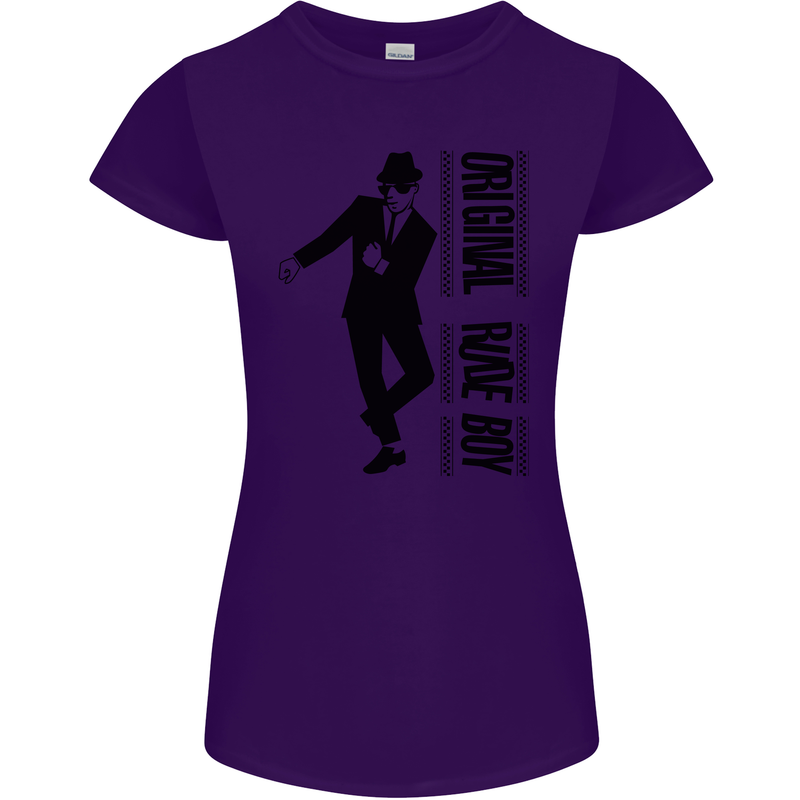 Original Rude Boy 2Tone 2 Tone SKA Womens Petite Cut T-Shirt Purple