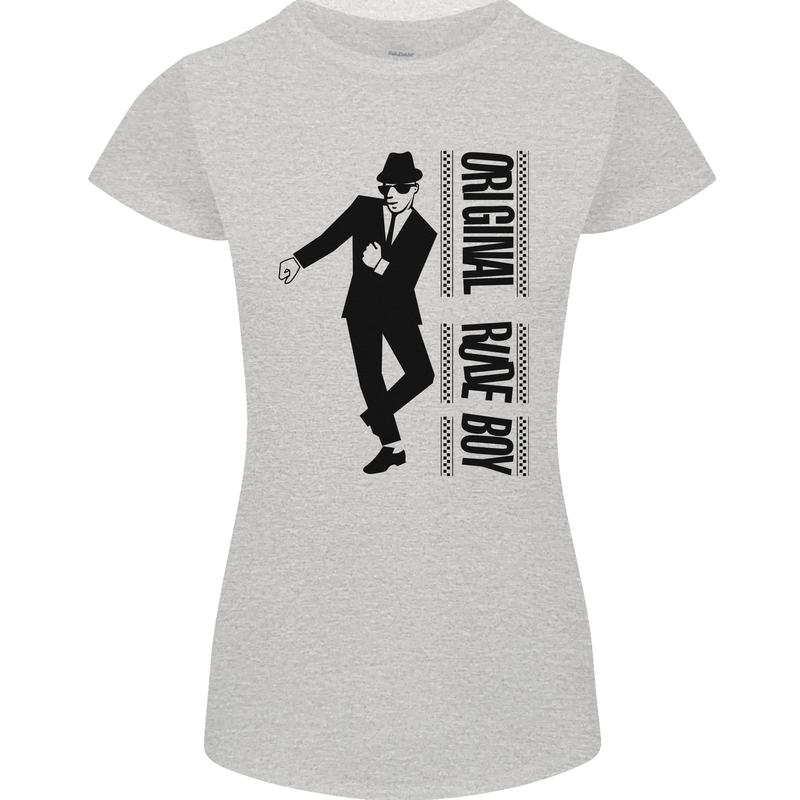 Original Rude Boy 2Tone 2 Tone SKA Womens Petite Cut T-Shirt Sports Grey