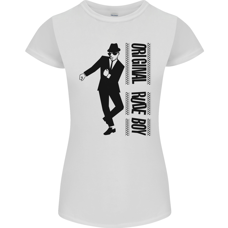 Original Rude Boy 2Tone 2 Tone SKA Womens Petite Cut T-Shirt White