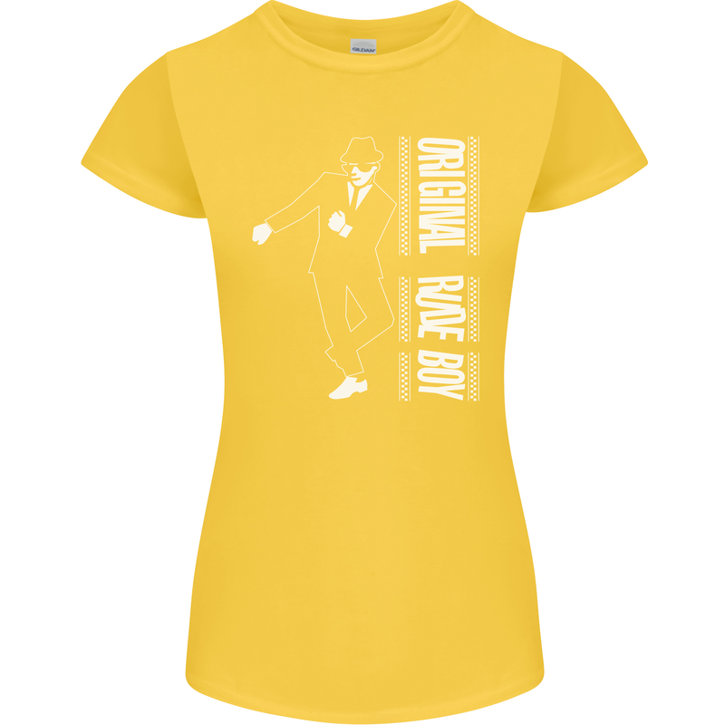 Original Rude Boy 2Tone 2 Tone SKA Womens Petite Cut T-Shirt Yellow